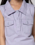 Nevada Kids Short Sleeve Maxi Dress Vest Kerah Woven