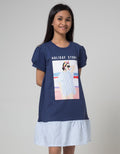 Nevada Kids Short Sleeve Midi Dress Sablon Girl Holiday Story