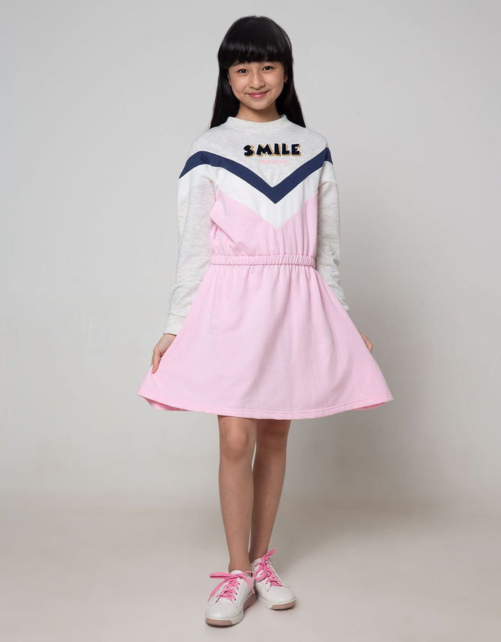 Nevada Long  Sleeve Midi Dress Cut And Sewn Smile