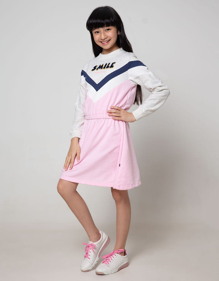 Nevada Long  Sleeve Midi Dress Cut And Sewn Smile