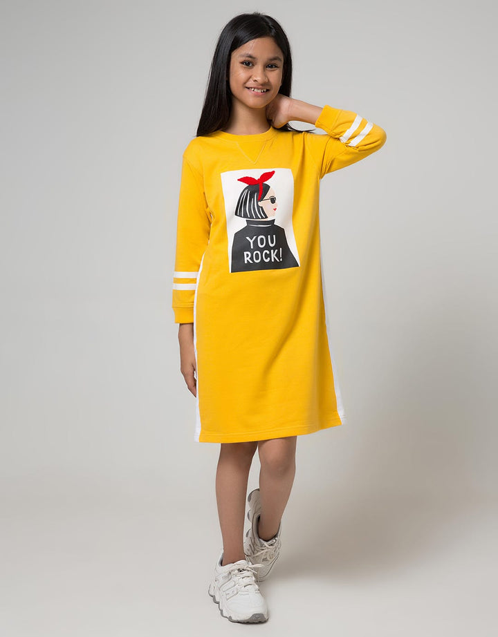 Nevada Long Sleeve Midi Dress Girl You Rock!