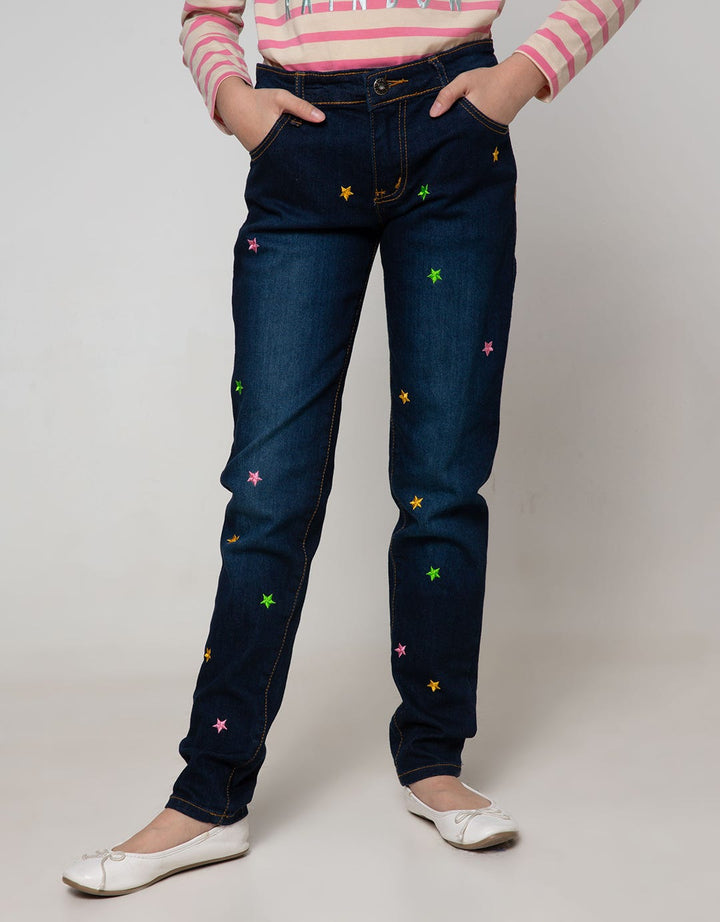 Nevada Kids Denim Long Pants Skinny Bordir Star