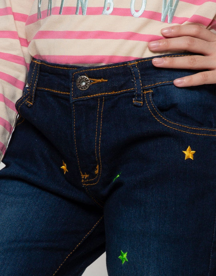 Nevada Kids Denim Long Pants Skinny Bordir Star