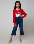 Nevada Kids Capri Pants Denim Pinggang Pita