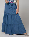 Nevada Kids Maxi Skirt Denim Polos 3 Tingkat