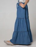 Nevada Kids Maxi Skirt Denim Polos 3 Tingkat