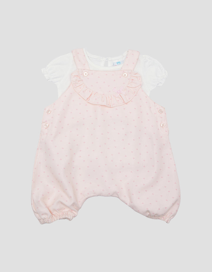 Pipiniko Heart Print Overall Set Anak Perempuan