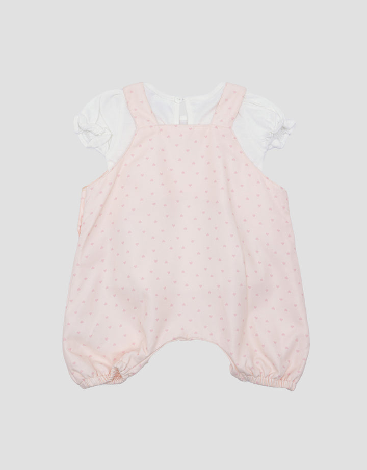 Pipiniko Heart Print Overall Set Anak Perempuan