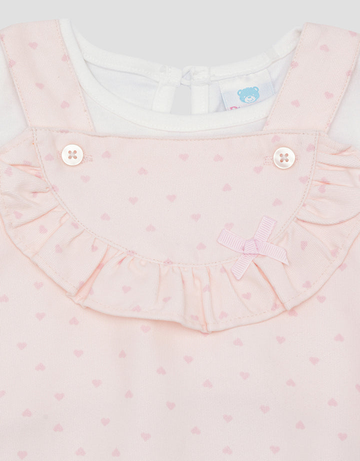 Pipiniko Heart Print Overall Set Anak Perempuan