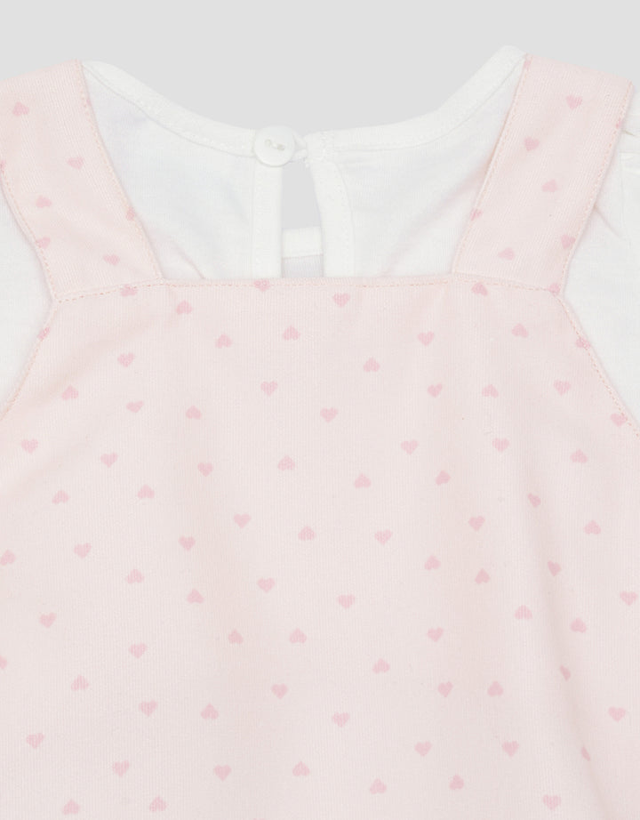 Pipiniko Heart Print Overall Set Anak Perempuan