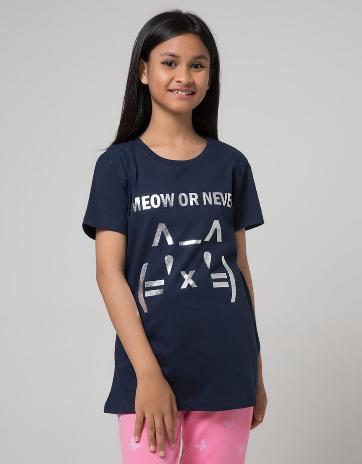 Nevada Kids Short Sleeve Meow Or Never T-Shirt