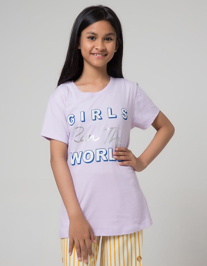 Nevada Kids Short Sleeve T-Shirt Girls Run The World