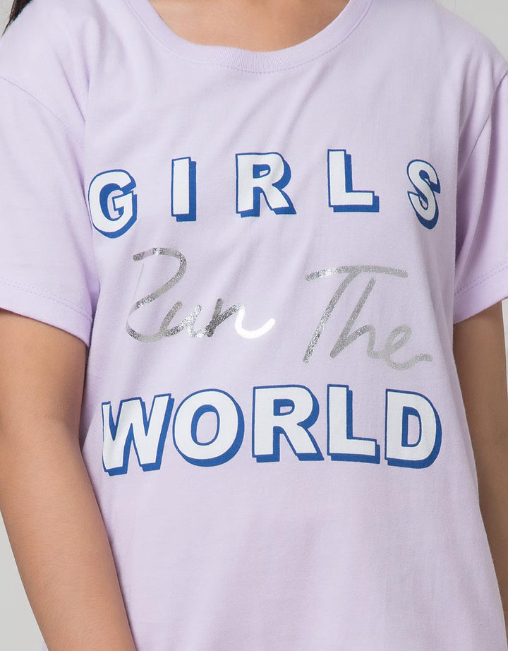 Nevada Kids Short Sleeve T-Shirt Girls Run The World