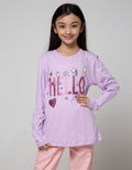Nevada Kids Long Sleeve T-Shirt Hello Glitter Pink
