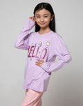 Nevada Kids Long Sleeve T-Shirt Hello Glitter Pink