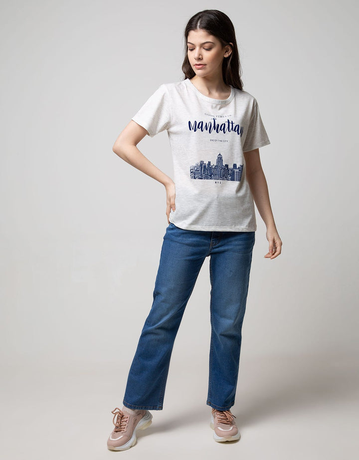 T Zone Short Sleeve T-Shirt Photoprint Non Raglan Sporty