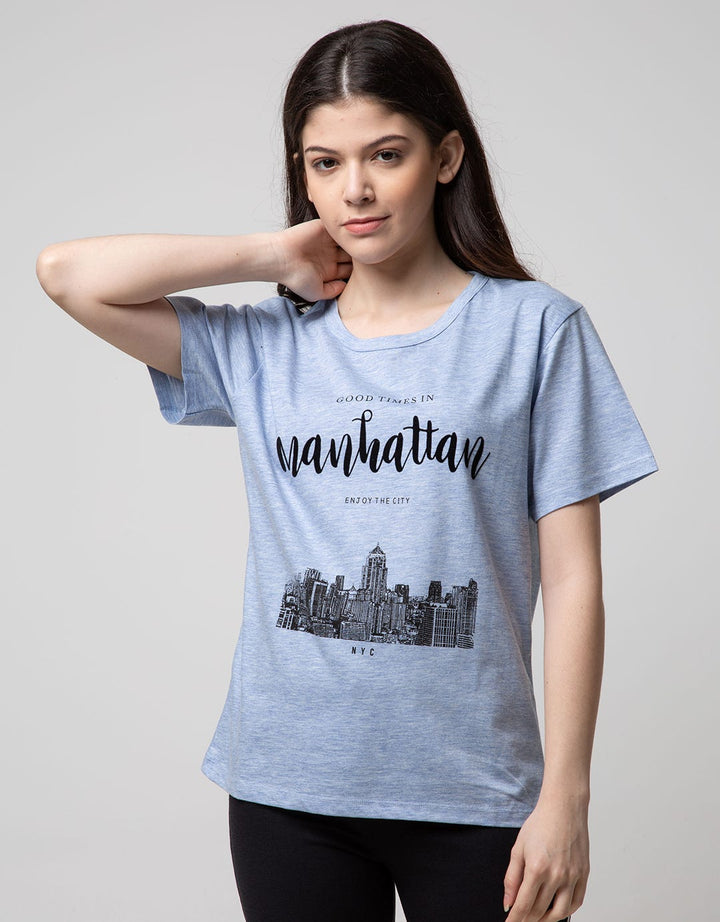 T Zone Short Sleeve T-Shirt Photoprint Non Raglan Sporty