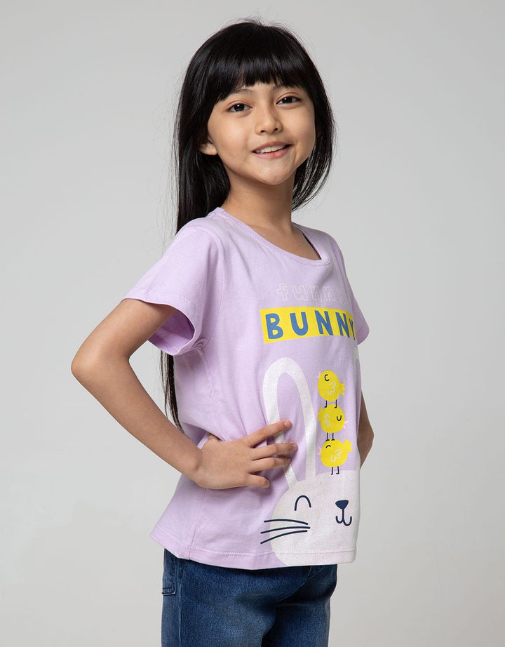 Little M Short Sleeve T-Shirt Funny Bunny