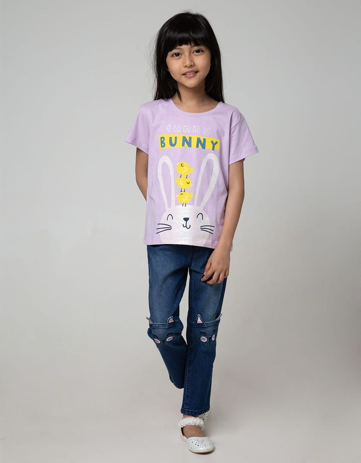 Little M Short Sleeve T-Shirt Funny Bunny