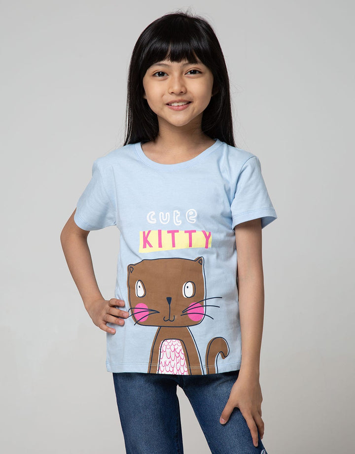 Little M Short Sleeve T-Shirt Cute Kitty