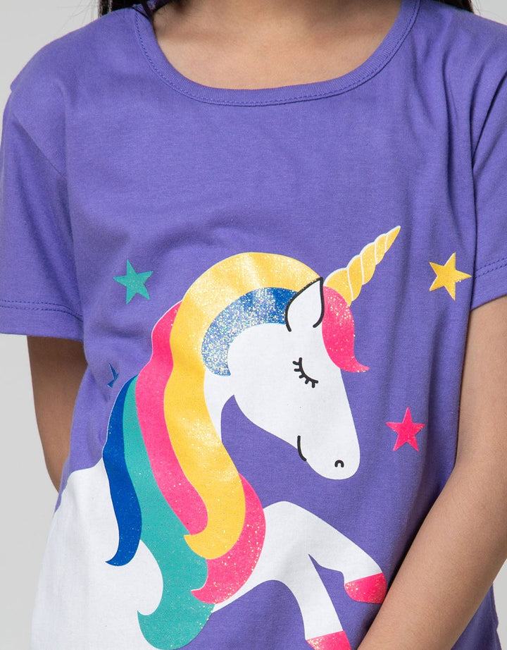 Little M Short Sleeve T-Shirt Unicorn Stars