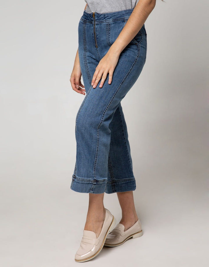 Nevada Denim Long Pants Fashion Kulot High Waist