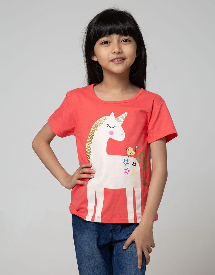 Little M Short Sleeve Unicorn Bird T-Shirt