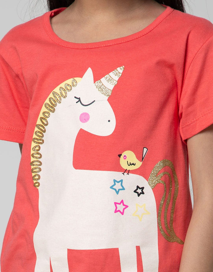 Little M Short Sleeve Unicorn Bird T-Shirt