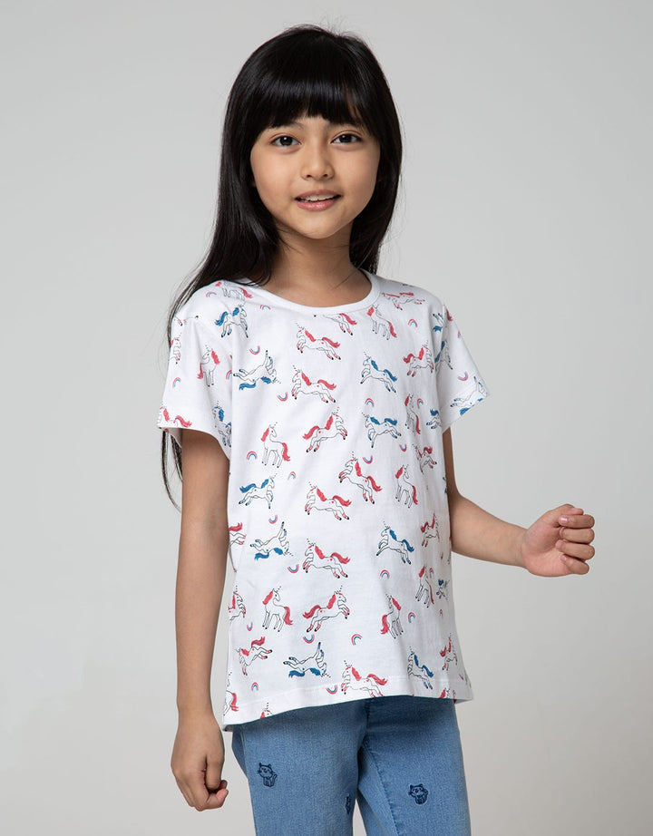 Little M Short Sleeve T-Shirt Unicorn Fullprint