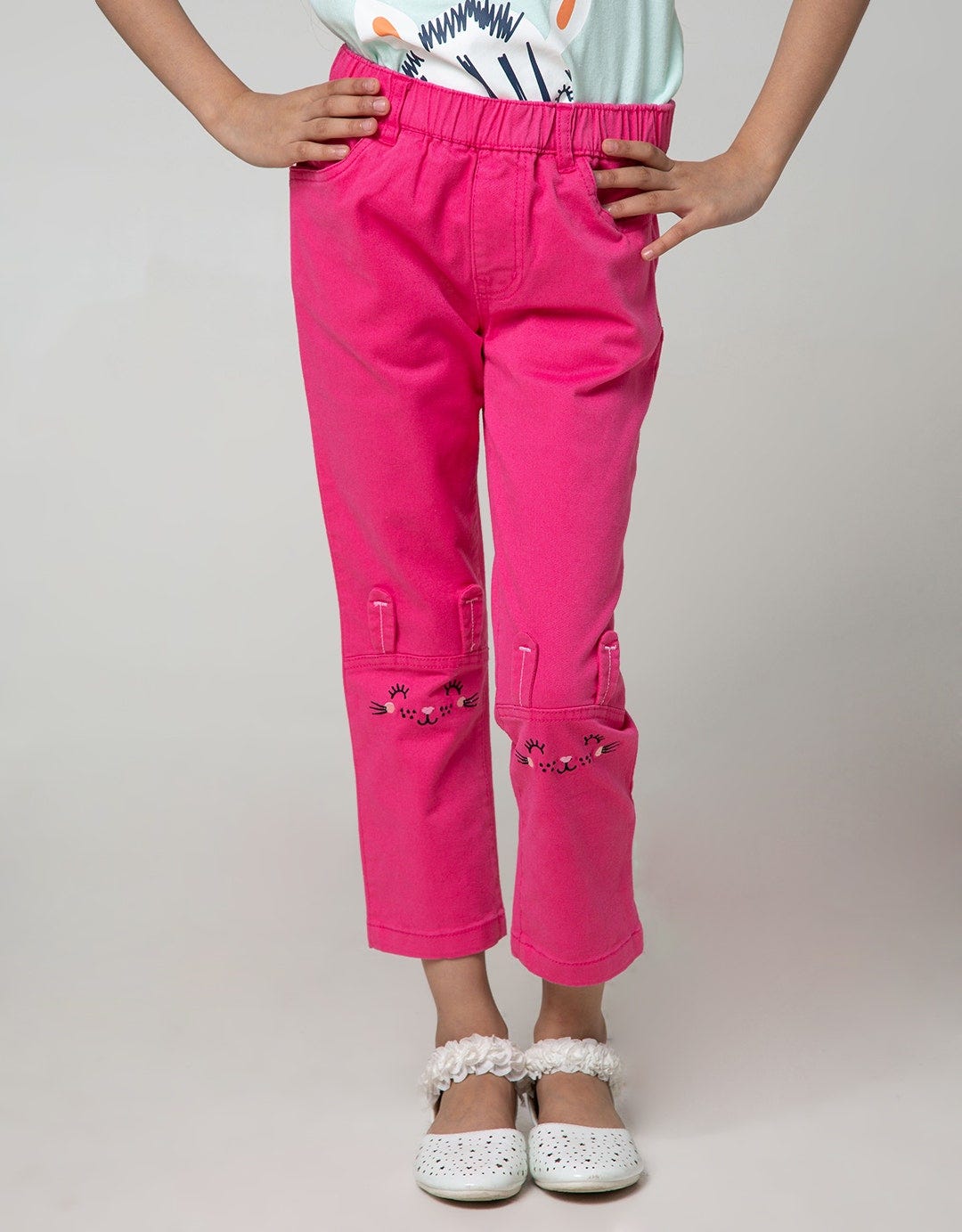 Little M Long Pants Jegg Embroidered Bunny