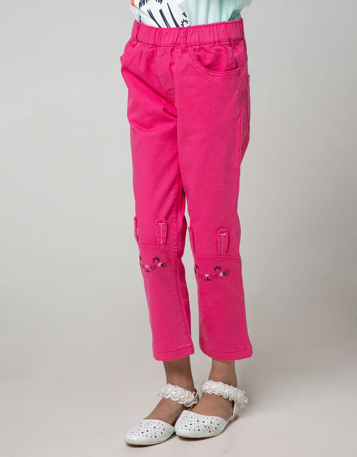 Little M Long Pants Jegg Embroidered Bunny