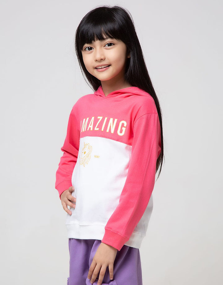 Little M Long Sleeve T-Shirt Hoodie Amazing Sweet Unicorn Phd16:Coral:L:Graphic:Ls T-Shirt