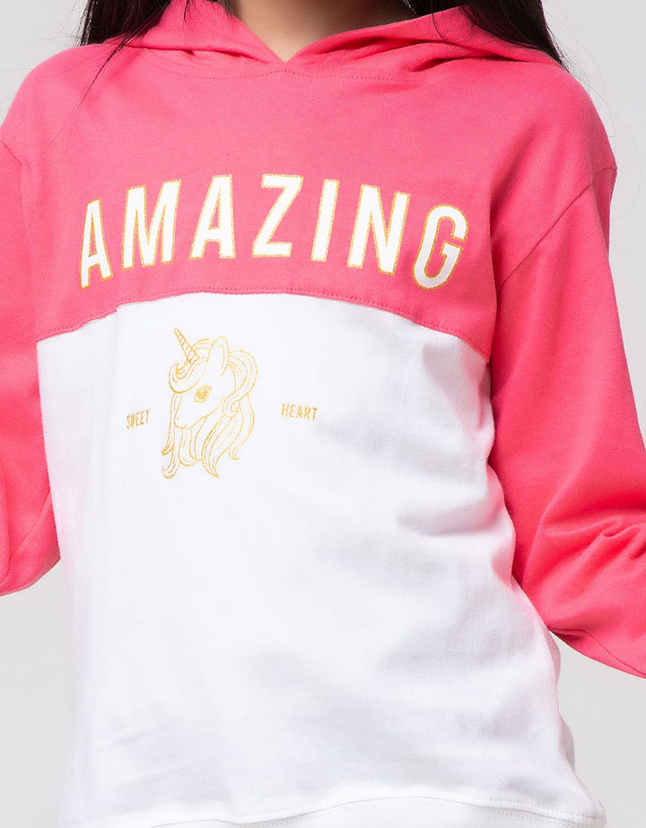 Little M Long Sleeve T-Shirt Hoodie Amazing Sweet Unicorn Phd16:Coral:L:Graphic:Ls T-Shirt