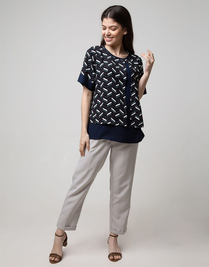 St. Yves Formal Short Sleeve Blouse Top