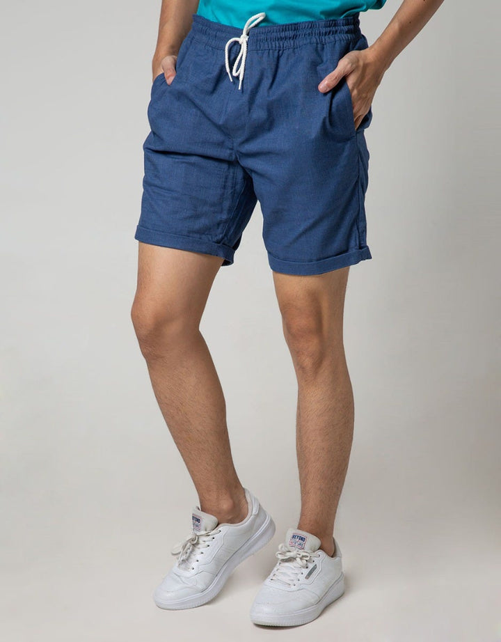 Details Short Pants Drawstring Slub 100 Cotton