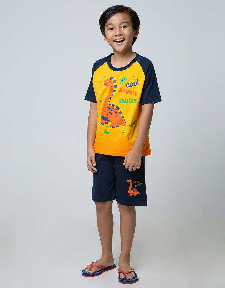 Little M Top-Bottom-Set Raglan Dino