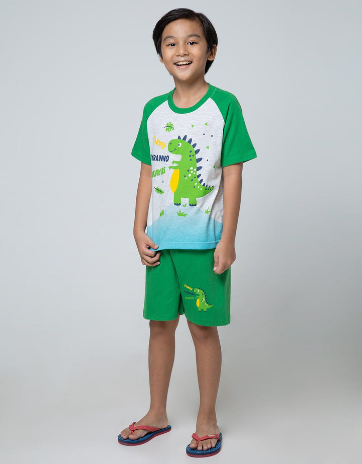 Little M Top-Bottom-Set Raglan Dino