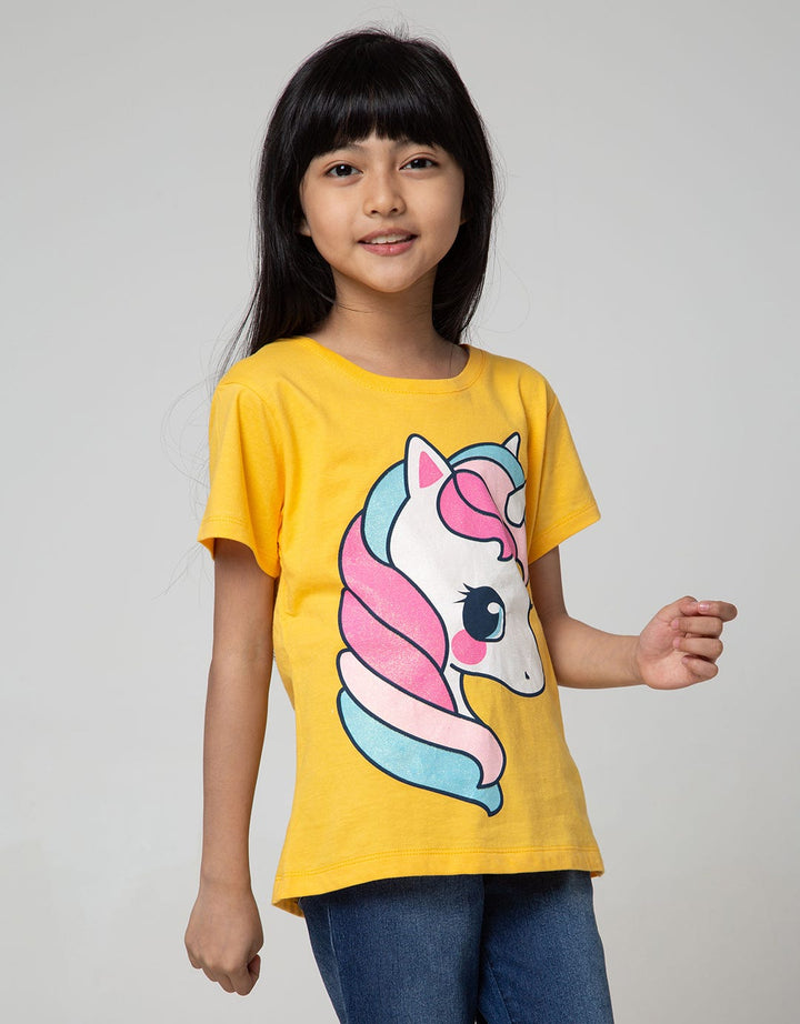 Little M Short Sleeve T-Shirt Unicorn Rainbow