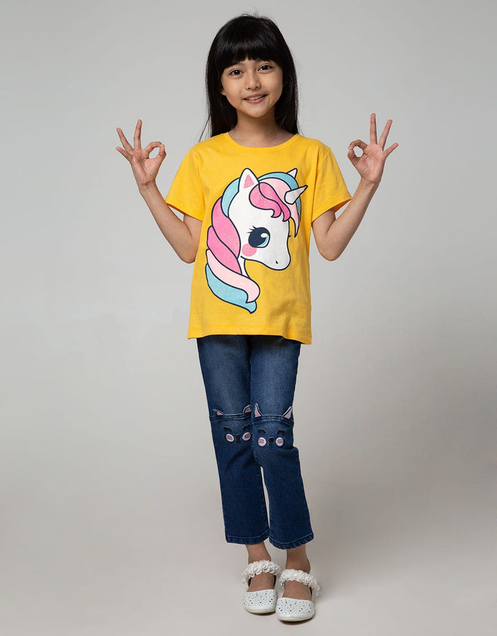 Little M Short Sleeve T-Shirt Unicorn Rainbow