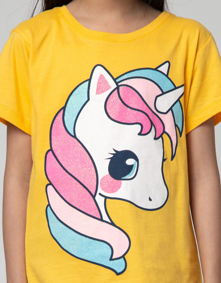 Little M Short Sleeve T-Shirt Unicorn Rainbow