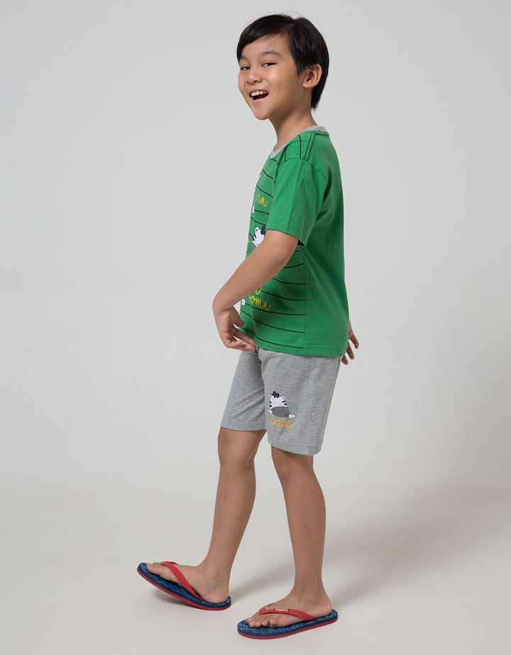 Little M Top-Bottom-Set Stripe Animal