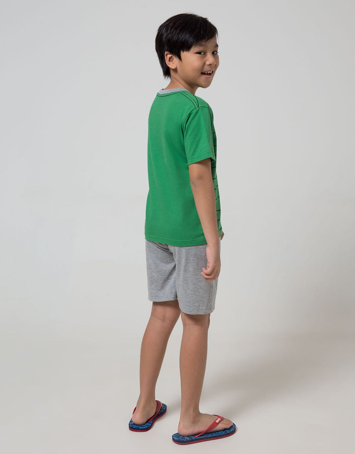 Little M Top-Bottom-Set Stripe Animal