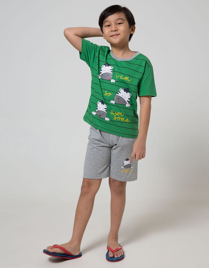 Little M Top-Bottom-Set Stripe Animal