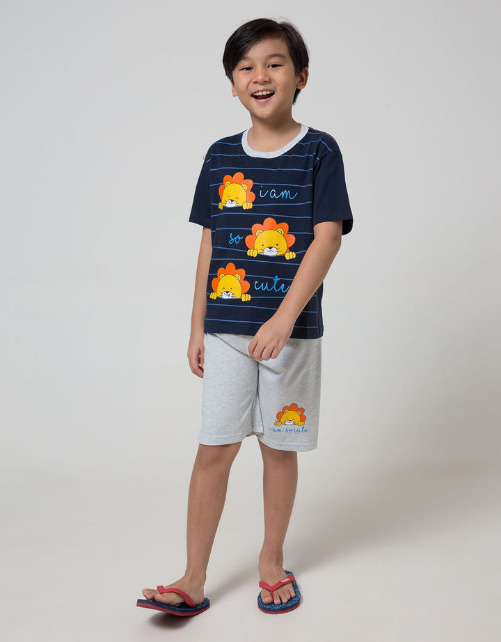 Little M Top-Bottom-Set Stripe Animal