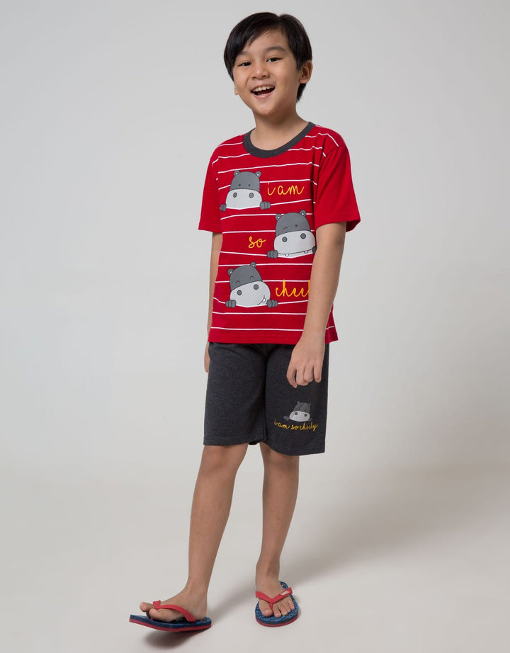 Little M Top-Bottom-Set Stripe Animal