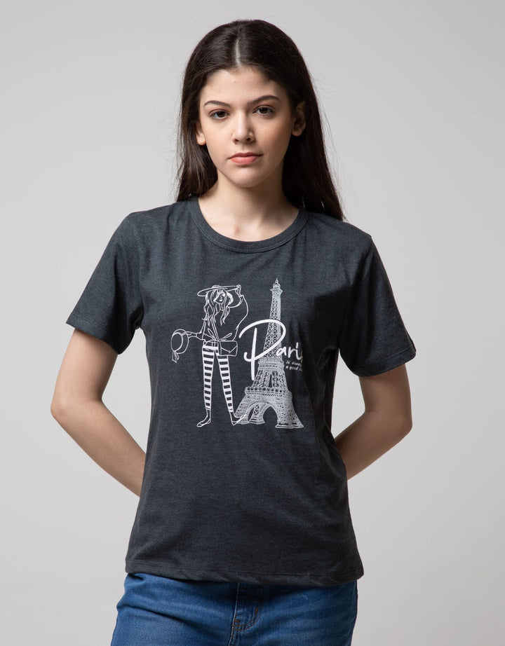 T Zone Short Sleeve T-Shirt Photoprint Non Raglan Girly