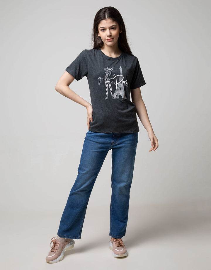T Zone Short Sleeve T-Shirt Photoprint Non Raglan Girly