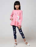 Little M Top - Bottom Set Unicorn Ruffle Edge