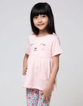 Little M Top - Bottom Set Kerut Sablon Cat