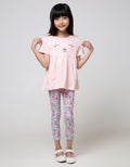 Little M Top - Bottom Set Kerut Sablon Cat